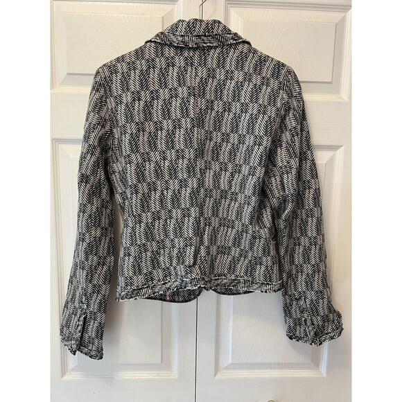 PINKO black And White Wool Italian One Button Blazer Womens Size 10 - Picture 2 of 8